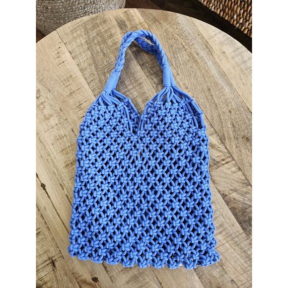 J. Crew Cadiz Hand Knotted Cotton Rope Tote Macrame Travel Beach - Picture 3 of 6